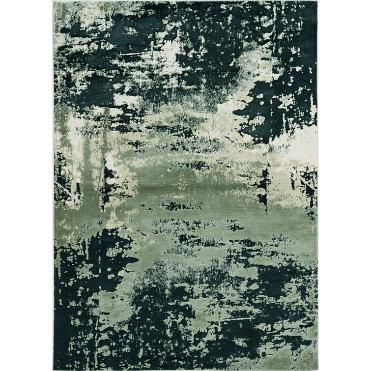 Good Treasures Abstract Green Area Rug Wayfair